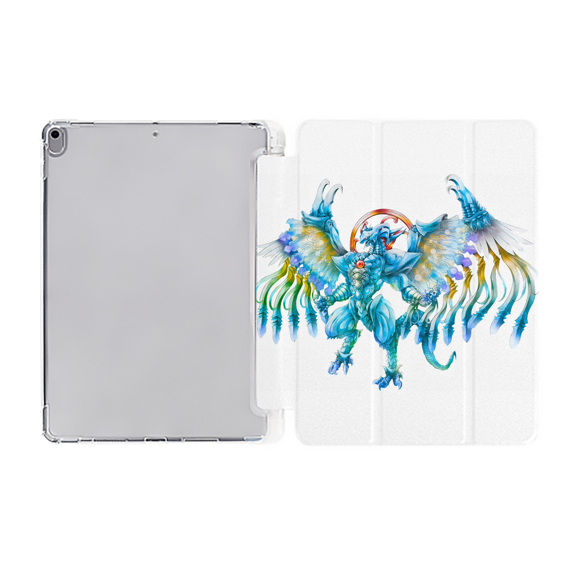 （画像用） 遊☆戯☆王 Yu-Gi-Oh! IPad ケース ペン収納付き 三つ折りスタンド PUレザー×シリコン 対応機種9.5/10.5/10.9インチ